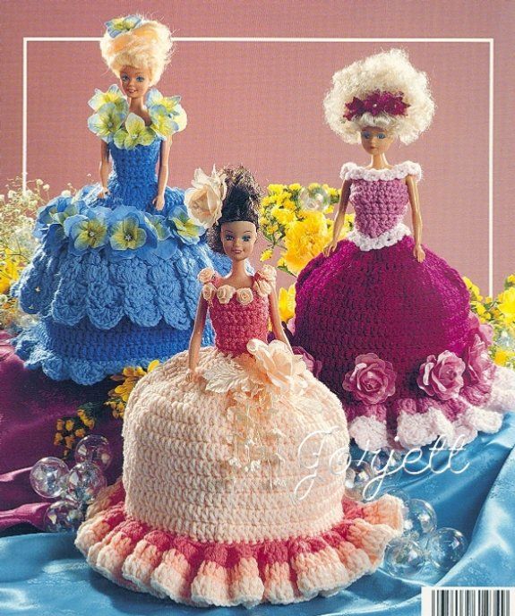 Fashion Doll Toilet Tissue Covers crochet patterns  