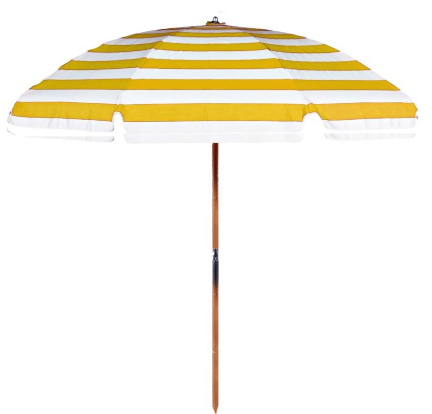 Beach Umbrella SUNBRELLA Yellow & White Stripe  