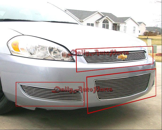 06 07 08 09 Chevy Impala LT Aluminum Billet Grille Insert Combo Upper 