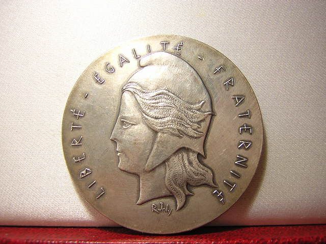 NICE BRONZE ART MEDAL FRANCE MARIANNE  