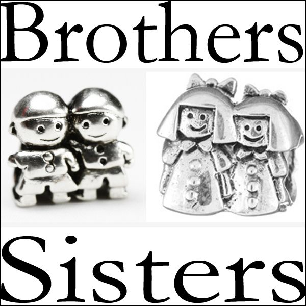 Silver Beads Brothers and sisters For Chain Bracelets  