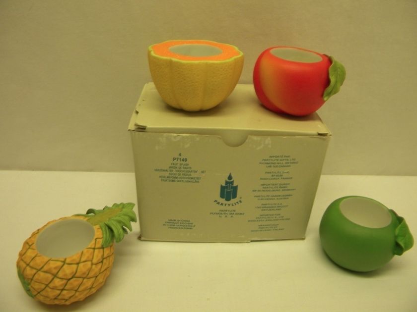 PartyLite Ceramic Fruit Splash Votive Candle Holders  