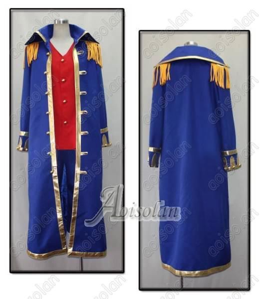 One Piece Monkey D. Luffy Cosplay Costume Blue Cloak  