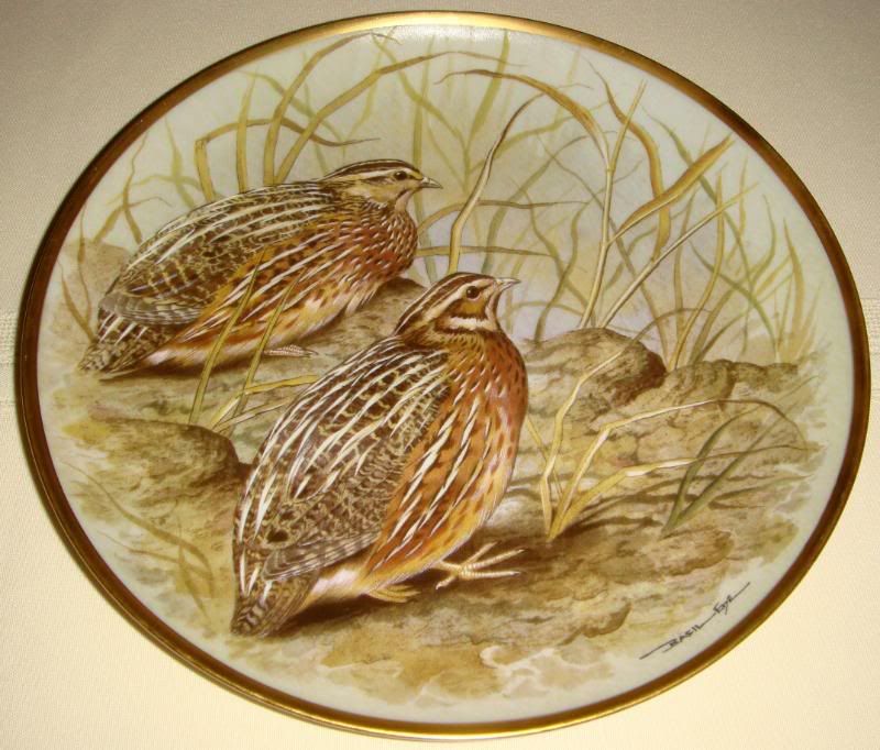 Basil Ede Game Birds Of The World COMMON QUAIL Plate  