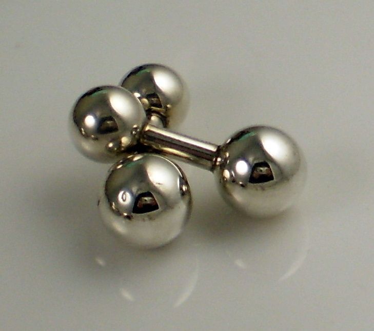 Tiffany & Co Sterling Silver Barbell Cuff Links Cufflinks  