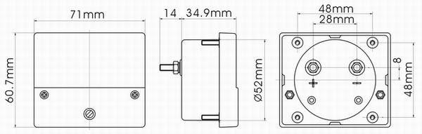 Analog Amp Panel Meter Current Ammeter DC 0 50A  