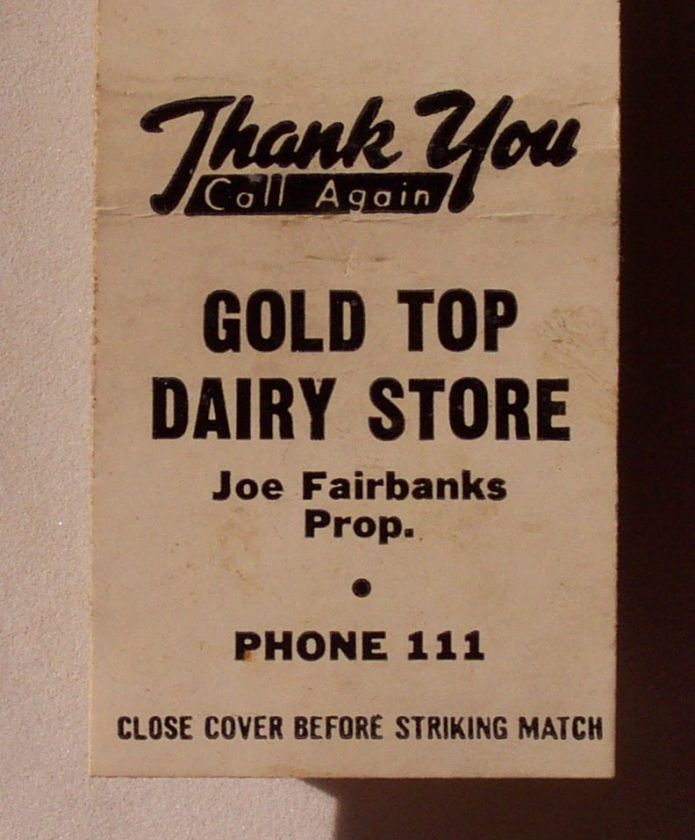 1940s Matchbook Gold Top Dairy Store Sealtest IL MB  