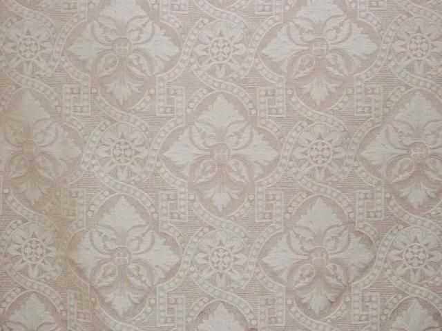 Beige Woven Damask Tapestry Drapery Upholstery Fabric  