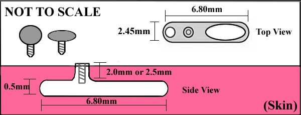 Titanium MicroDermal 14g Surface Anchor 2.0mm or 2.5mm  