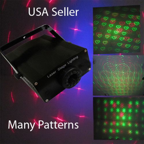 Green Red Blue LED Laser Stage Light Projector DJ Sound  