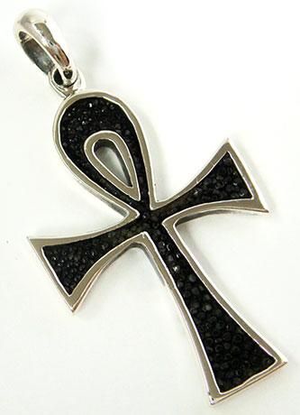 STINGRAY ANKH EGYPTIAN CROSS STERLING SILVER PENDANT NR  