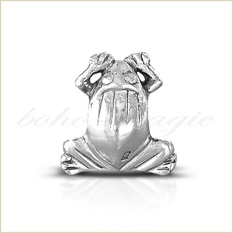 GENUINE SILVER EUROPEAN CHARM BEAD FITS BRACELET FROG  