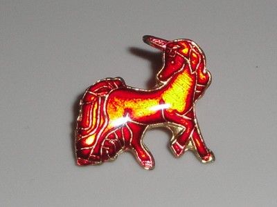 Vintage 80s UNICORN Metal Enamel Hat Lapel Pin Badge B  