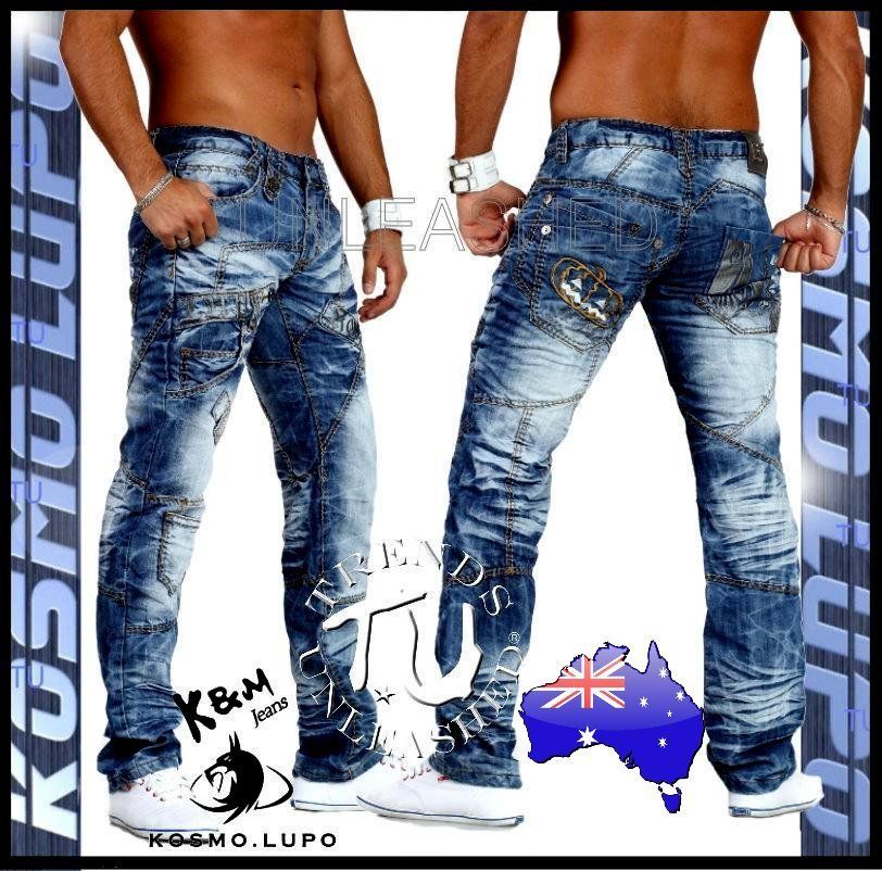   31 32 33 34 35 36 37 Mens Kosmo Lupo Jeans Italian Men Man Blue  