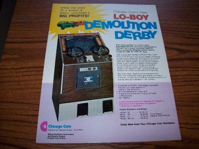 1976 CHICAGO COIN DEMOLITION DERBY LO BOY VIDEO FLYER  