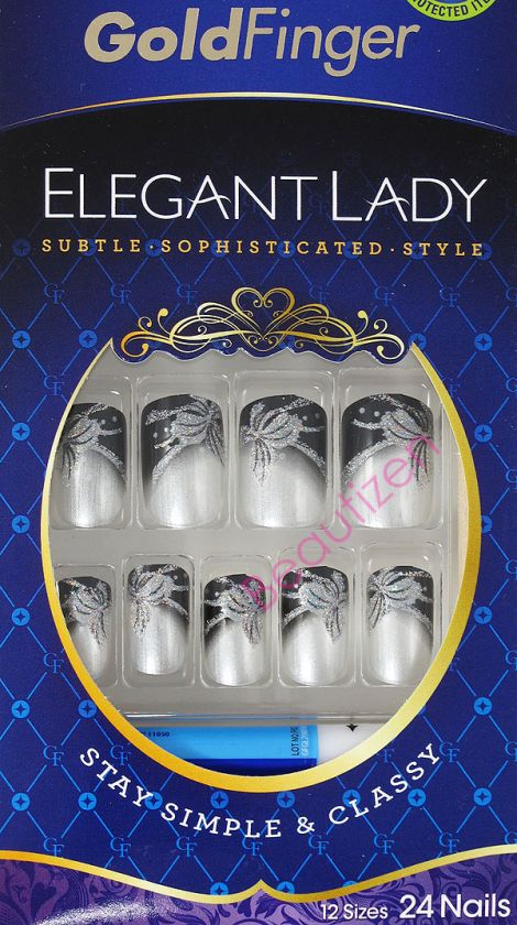 KISS GOLDFINGER Glue on Fashion Nail 24 Nails Kit GF56  