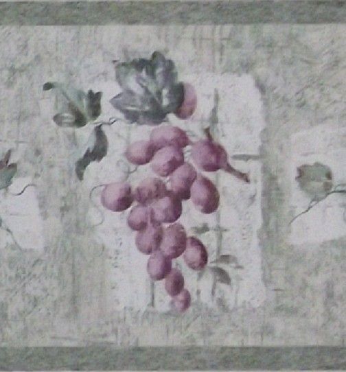 Fruit Wallpaper Grapes Pears Apple Country Kitchen Wall  