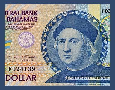 DOLLAR Note BAHAMAS 1992   Christopher COLUMBUS   UNC  