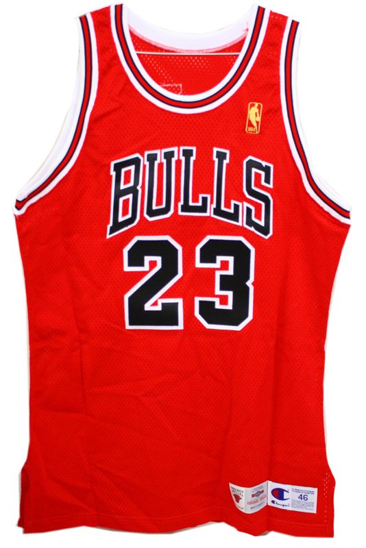 MICHAEL JORDAN SIGNED AUTOGRAPHED RED CHAMPION BULLS JERSEY UDA #BAE 