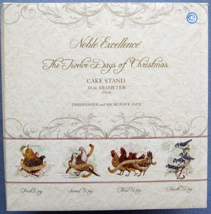 Noble Excellence 12 Days of Christmas Cake Stand NIB  