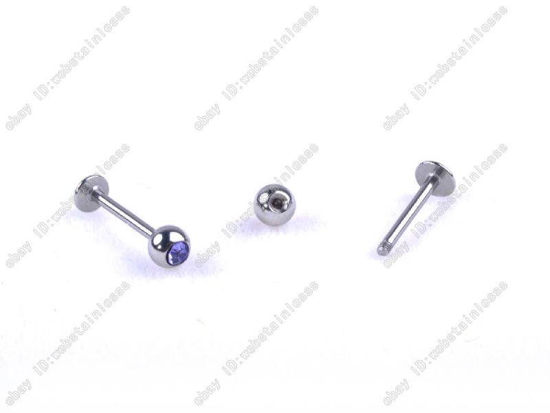   lots body piercing jewelry 100pcs gems lip nose tongue bar rings bb27