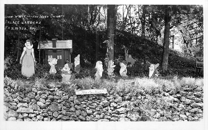 1950 RPPC Snow White at Palace Gardens FORMOSA Ontario  