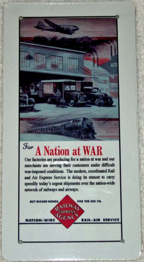   at War 4x 8 Railway Express Agency Metal Sign ~ SHIPS FREE  