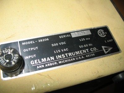 GELMAN MODEL 38206 DC POWER SUPPLY ELECTROPHORESIS.POWERS UP AND SEEMS 