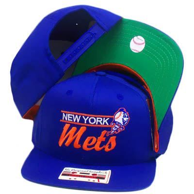 HAT CAP SNAPBACK NEW YORK METS ORIGINAL AMERICAN NEEDLE FLAT BILL 