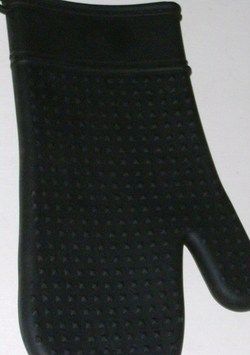 New Kitchen Oven Mitt Black Silicone Cooking  