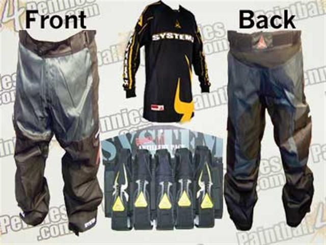 PAINTBALL PANTS, JERSEY & 5 POD PACK (YELL) FREE PODS  