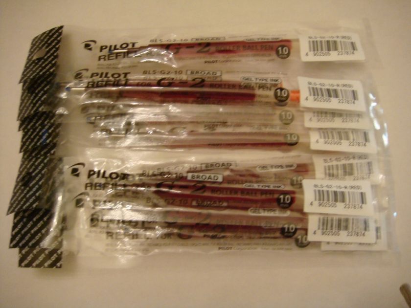 Pilot G 2 roller gel pen refills 1.0mm (10 red)  