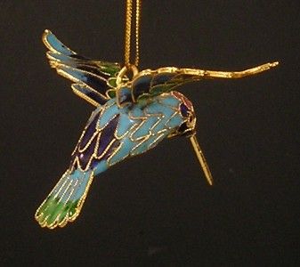 CLOISONNE HUMMINGBIRD HANGING ORNAMENT SET 6 Colors  