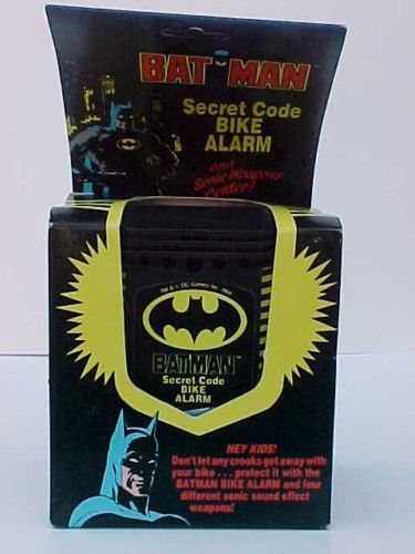 RARE 1989 BATMAN SECRET CODE BIKE ALARM MIB OLD STOCK  