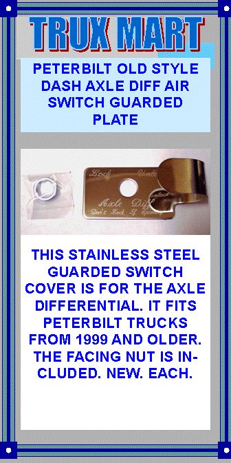 THIS STAINLESS STEEL GUARDED SWITCH COVER IS FOR THE AXLE DIFFERENTIAL 