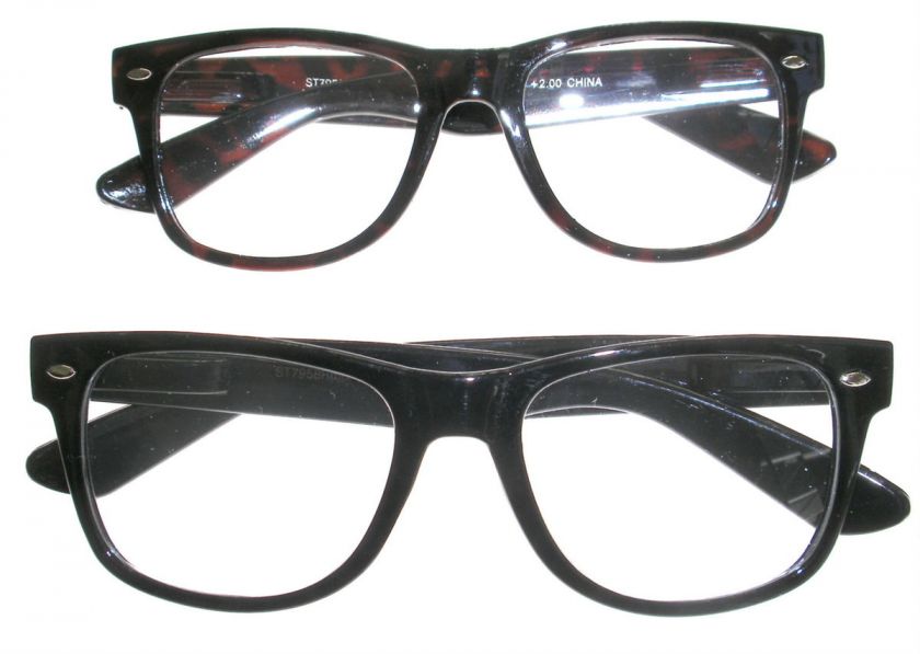   OR DARK BROWN WAYFARER RETRO READING GLASSES W/SPRING HINGE  