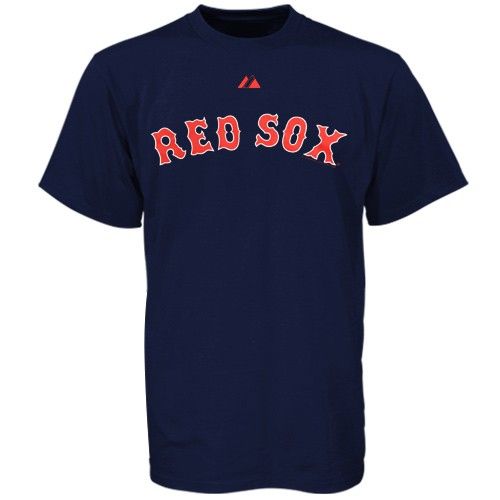 Boston Red Sox Majestic T Shirt Jersey NAVY BLUE  