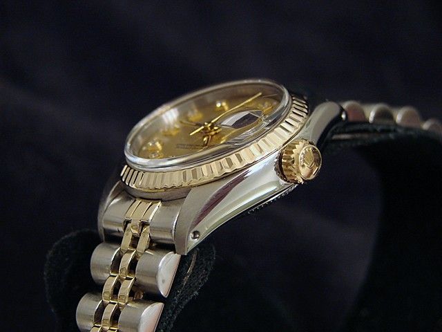 LADIES 2TONE 14K GOLD/SS ROLEX DATEJUST WATCH w/DIAMOND  