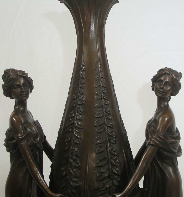 GRECIAN ROMAN WOMEN WITH VASE BRONZE SCULPTURE STATUE  