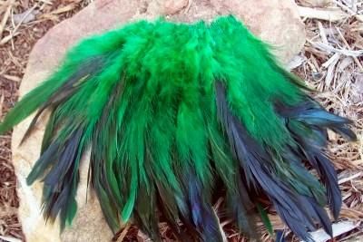 50 HALF BRONZE GREEN SCHLAPPEN ROOSTER FEATHERS 5 7  