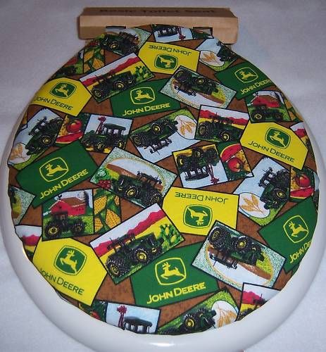 JOHN DEERE Patchwork 14 x 13 Toilet Seat Lid Cover  