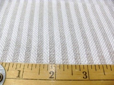 WHITE 1/4 stripe OPEN WEAVE DRAPERY FABRIC  