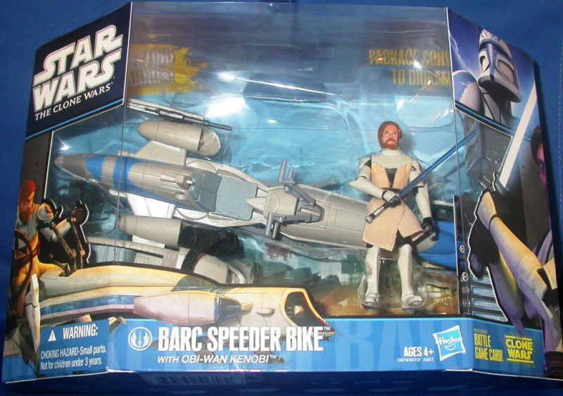 Star Wars BARC SPEEDER BIKE w/ OBI WAN KENOBI + SIDECAR  