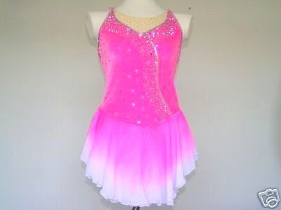 BEAUTIFUL CUSTOM MADE TO FIT FIGURE ICE SKATING DRESS  