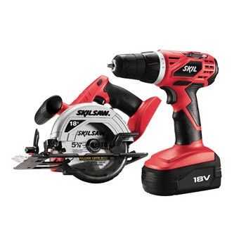 Skil 18V Cordless 3/8 in Drill Driver and Circular Saw Combo Kit 2860 