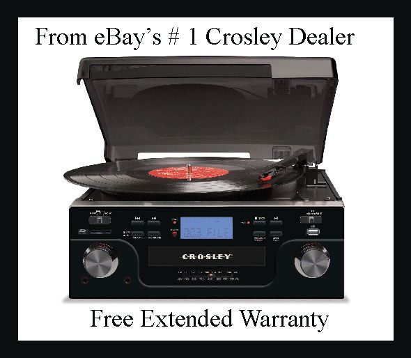 Free Ship Crosley Tech CR6008A Turntable NIB CD USB SD  