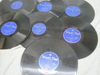 lot of 7 VELVET TONE LABEL 78 RPM RECORDS   VERY OLD  