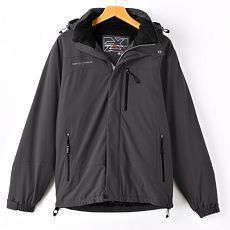   zip off Hooded Waterproof Windproof Ski Jacket XXL Steel NWT  