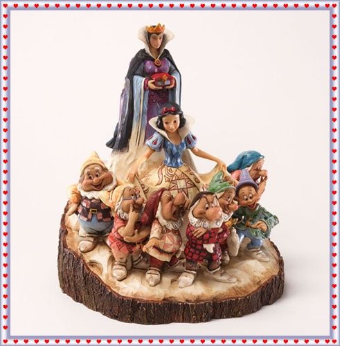 Jim Shore Disney Wood Carved Snow White & 7 Dwarfs Evil Queen Witch 