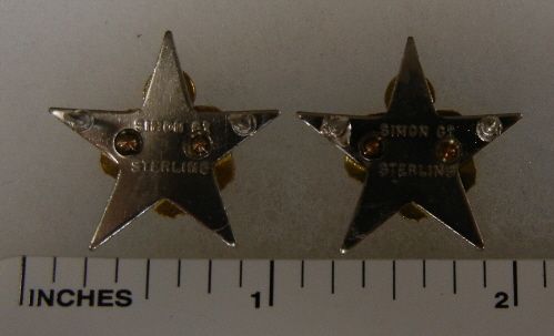   pins scarce original sterling silver pair of vietnam war era 1960s